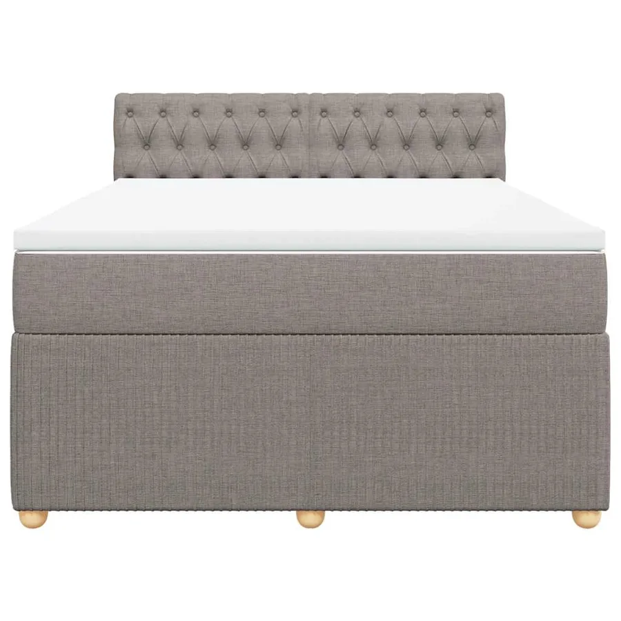 Sommier à lattes de lit avec matelas Taupe 140x190 cm Tissu - 4