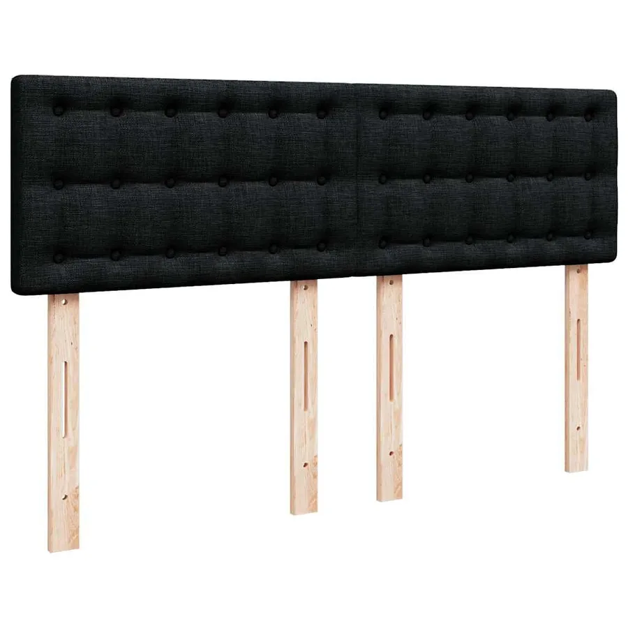 Sommier à lattes de lit avec matelas Noir 140x200 cm Tissu - 7