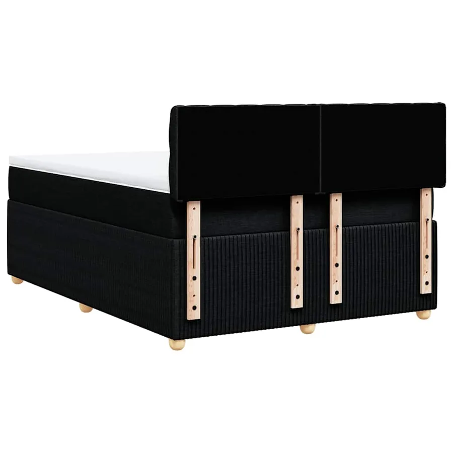 Sommier à lattes de lit avec matelas Noir 140x200 cm Tissu - 6