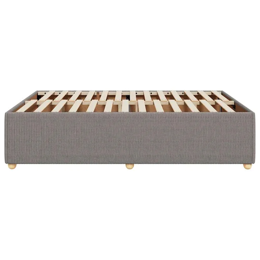 Cadre de lit sans matelas taupe 140x190 cm tissu - 5