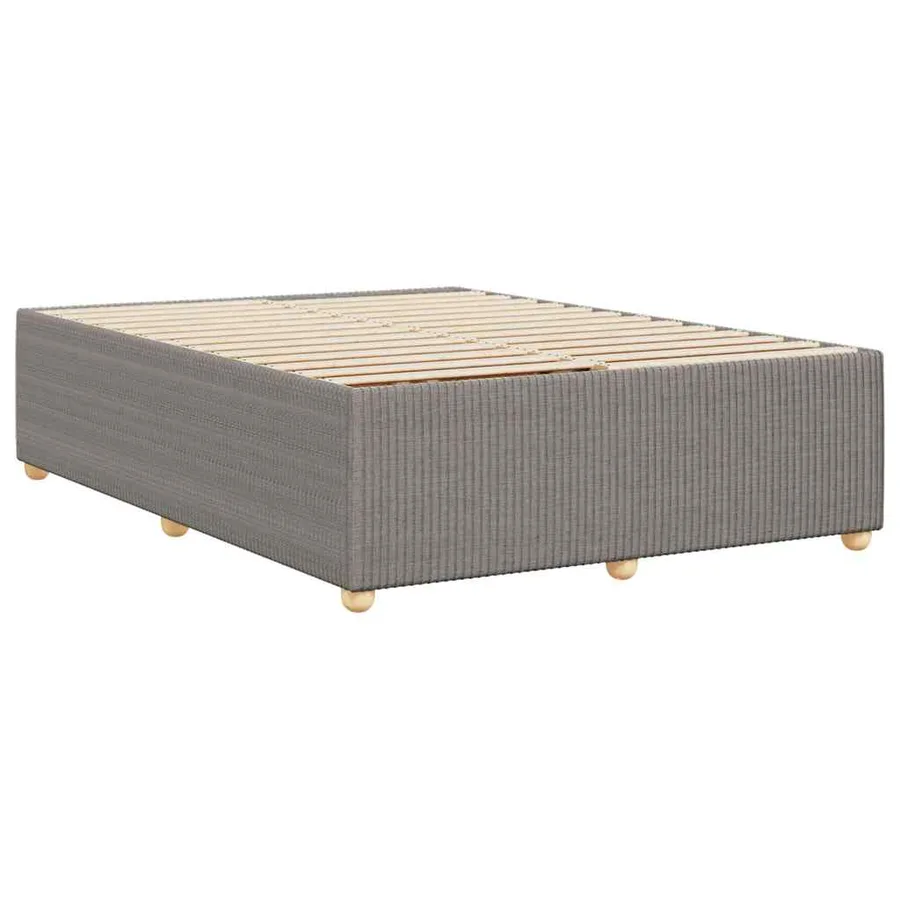 Cadre de lit sans matelas taupe 140x190 cm tissu - 6