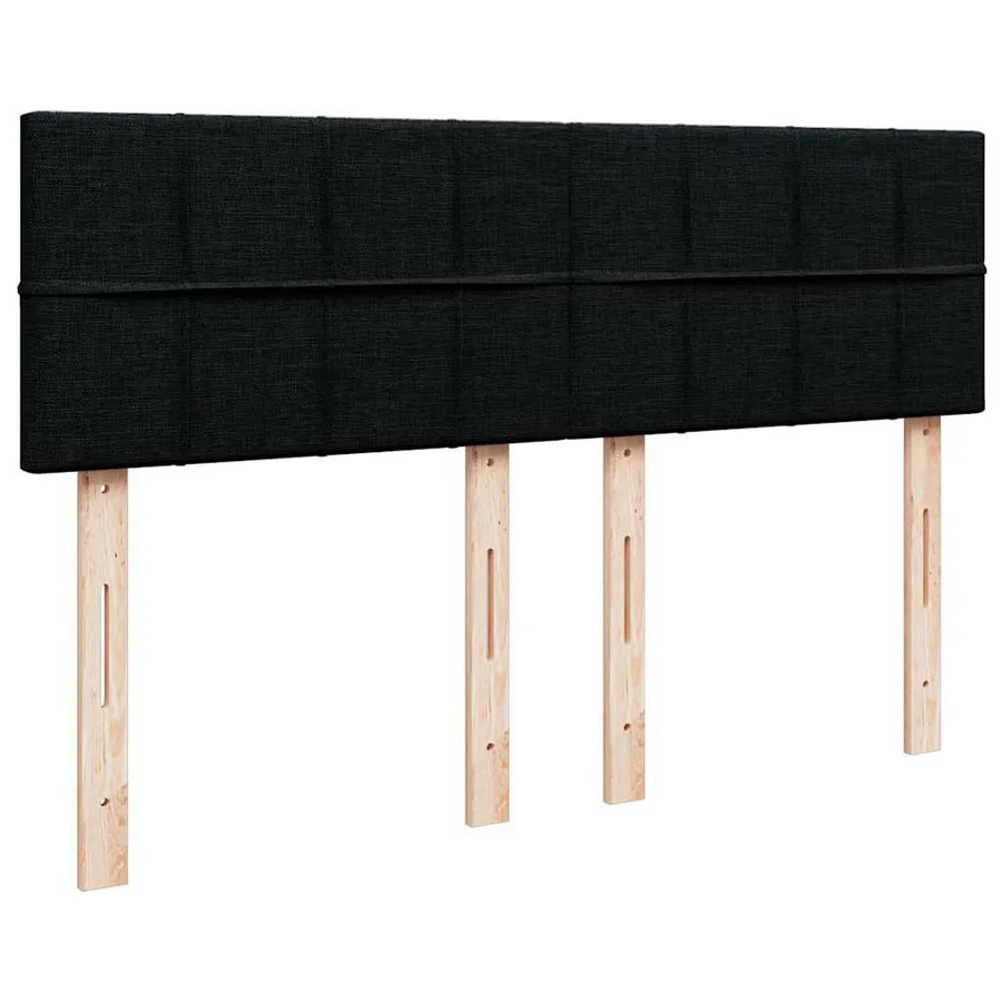 Sommier à lattes de lit avec matelas Noir 140x200 cm Tissu - 7