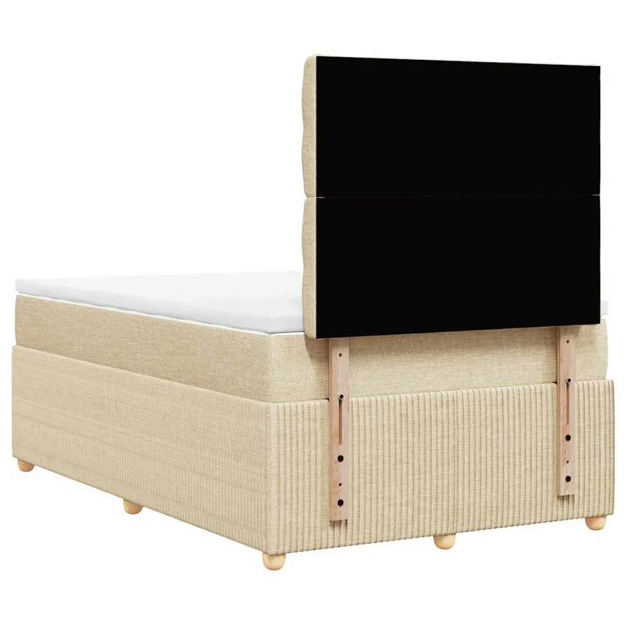 Sommier à lattes de lit avec matelas Crème 120x200 cm Tissu - 6