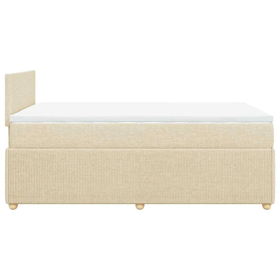 Sommier à lattes de lit avec matelas Crème 120x200 cm Tissu - 7