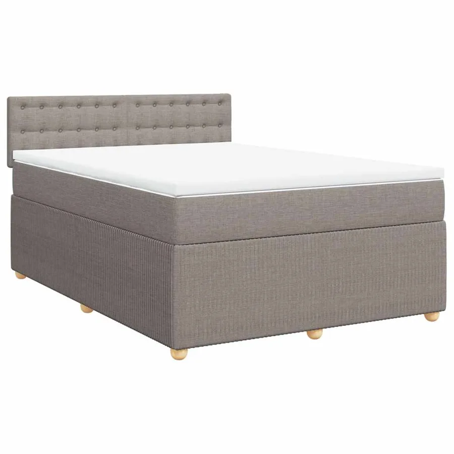 Sommier à lattes de lit avec matelas Taupe 140x190 cm Tissu - 2