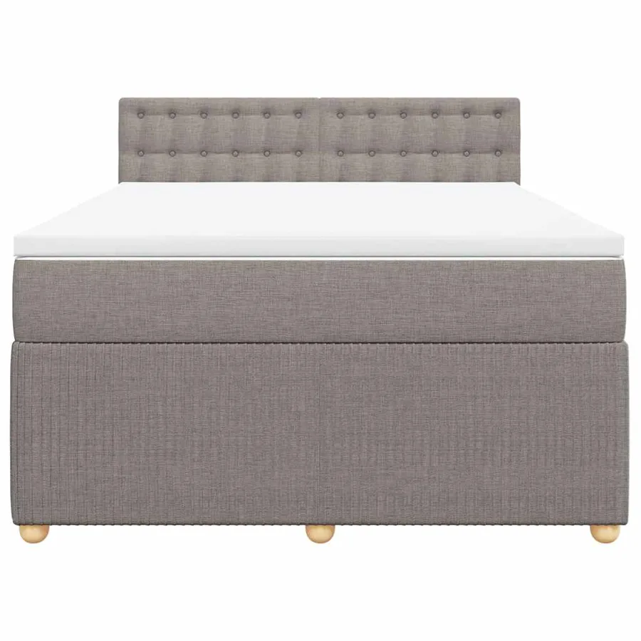 Sommier à lattes de lit avec matelas Taupe 140x190 cm Tissu - 4