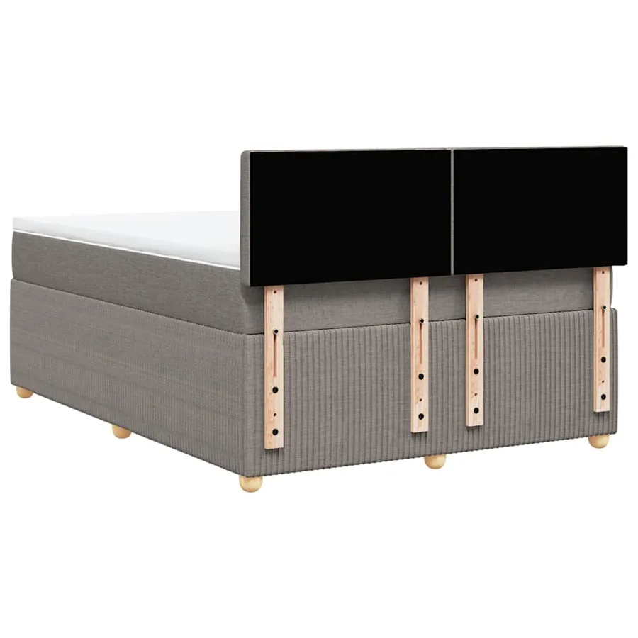Sommier à lattes de lit avec matelas Taupe 140x190 cm Tissu - 6