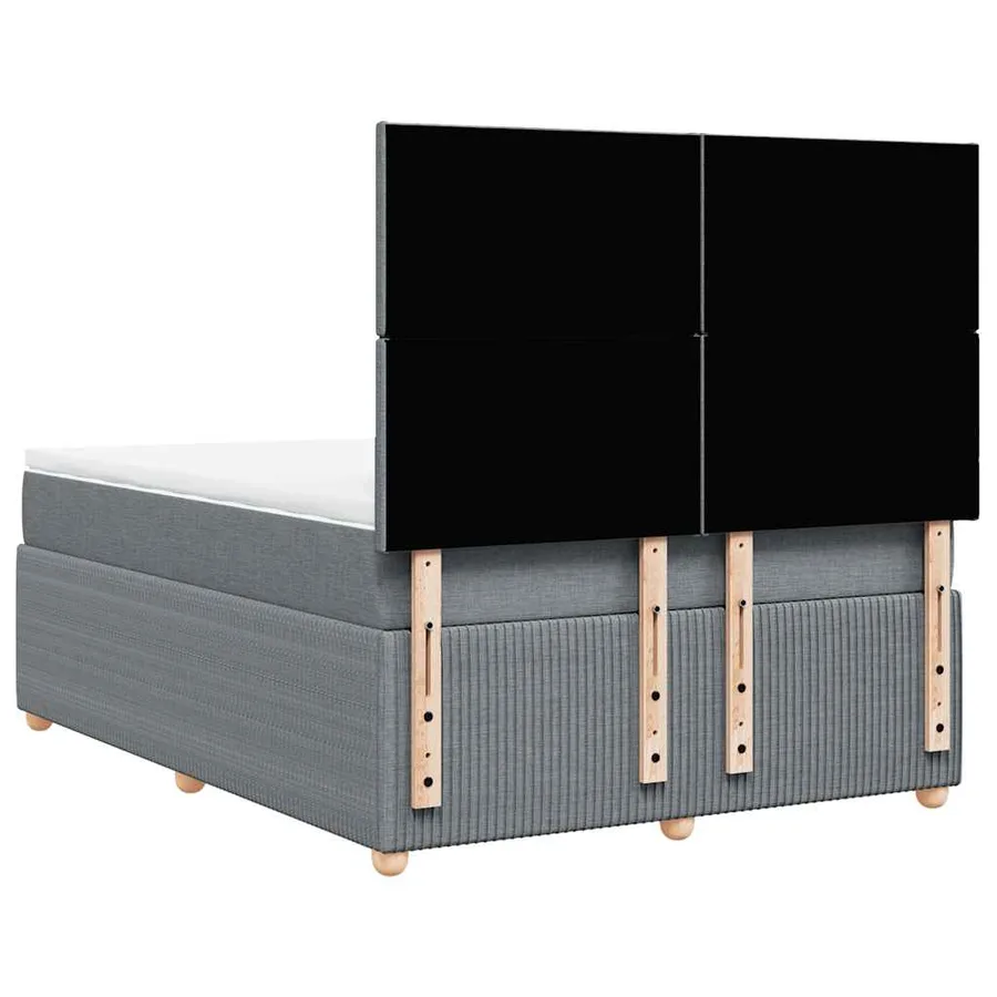 Sommier à lattes de lit avec matelas Gris clair 140x190cm Tissu - 8