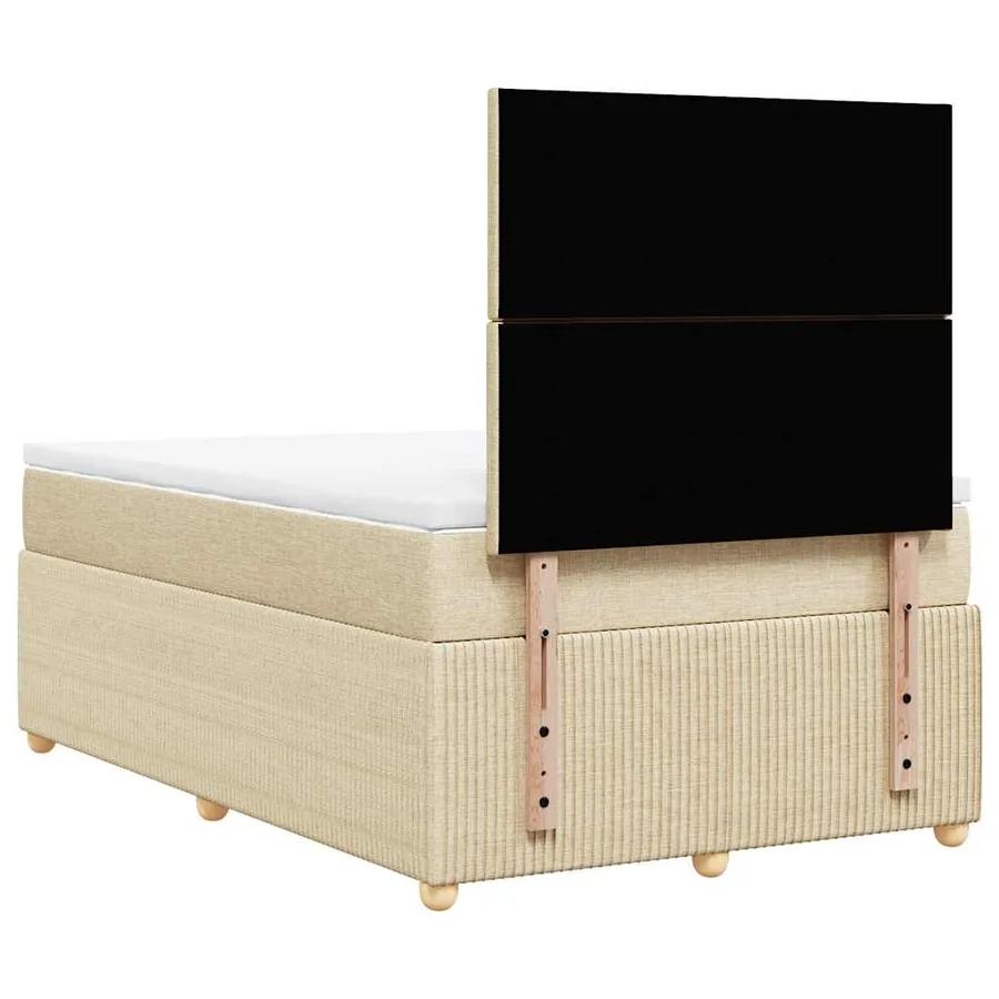 Sommier à lattes de lit avec matelas Crème 120x200 cm Tissu - 6