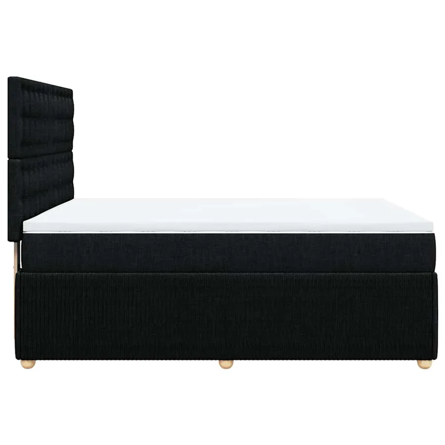 Sommier à lattes de lit avec matelas Noir 140x190 cm Tissu - 7