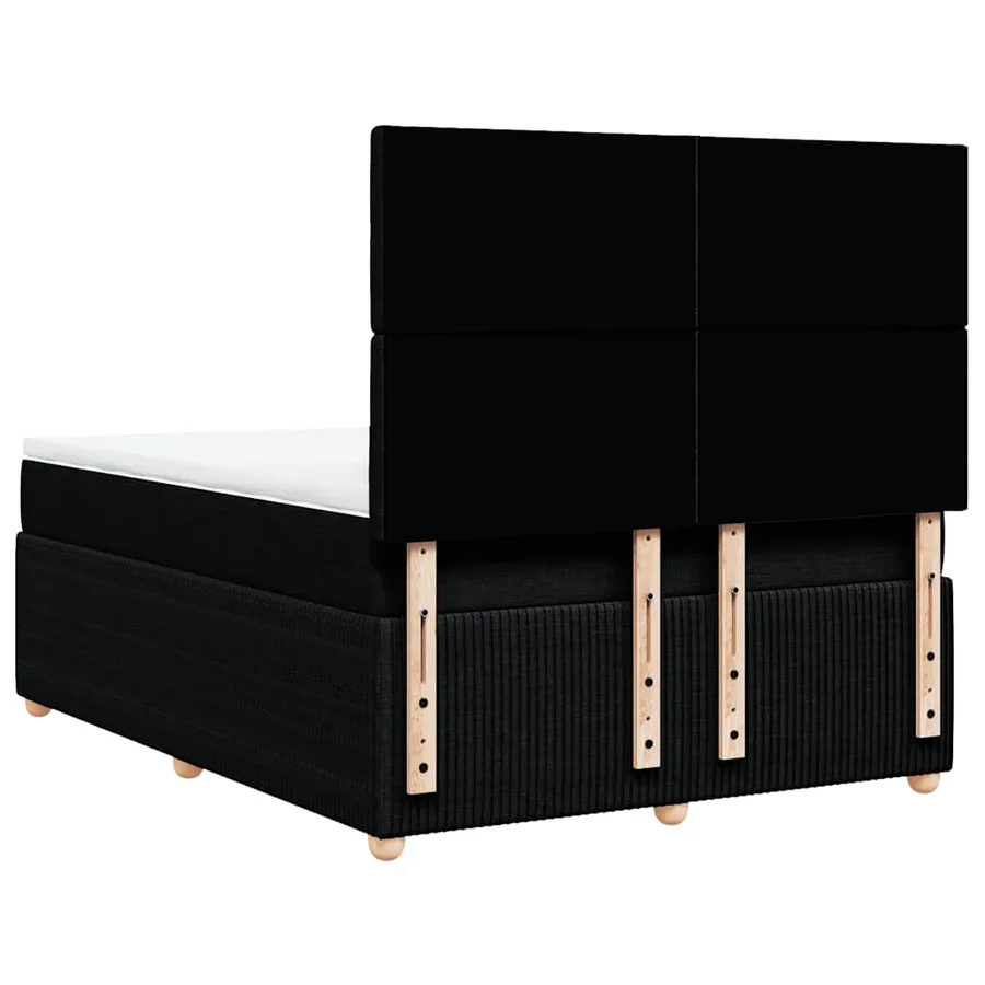 Sommier à lattes de lit avec matelas Noir 140x190 cm Tissu - 8