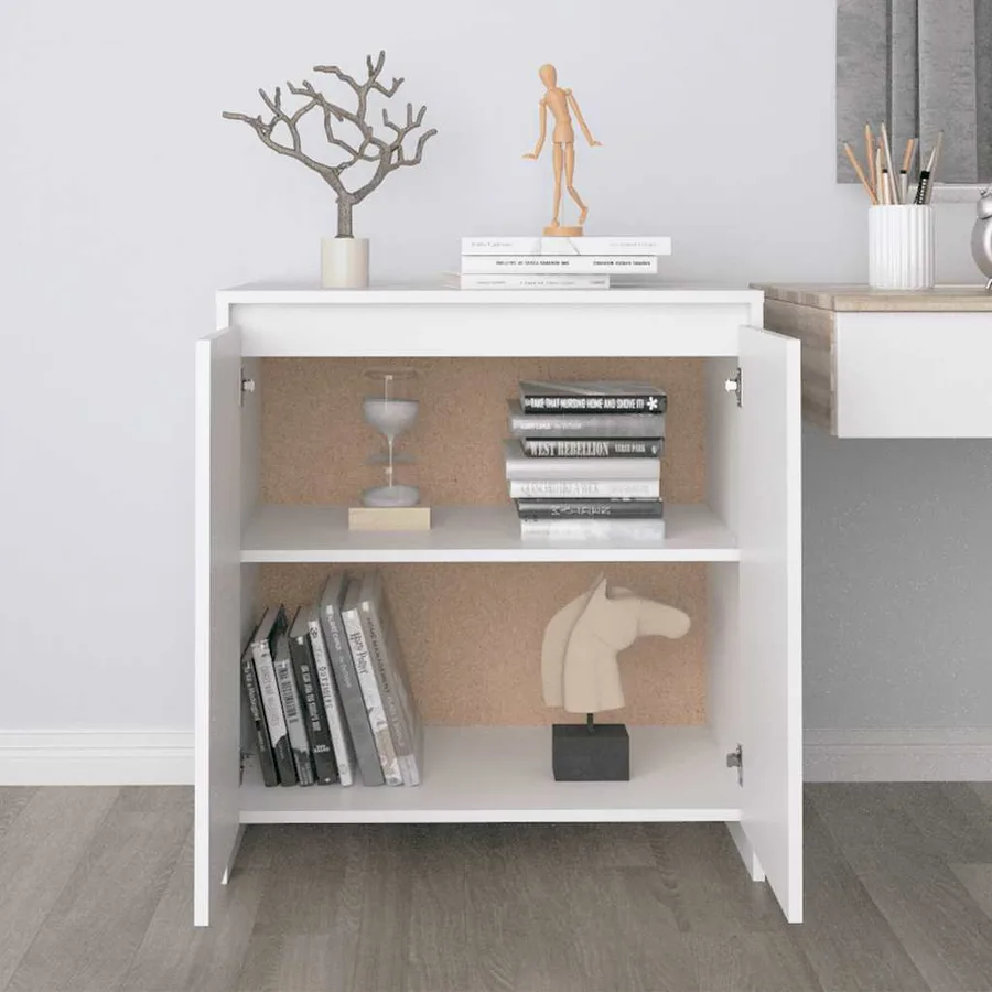Buffet Blanc 70x41x75 cm Bois d'ingénierie - 3