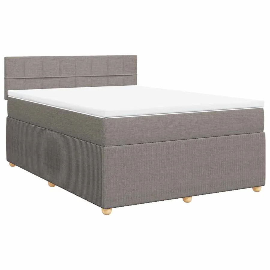 Sommier à lattes de lit avec matelas Taupe 140x190 cm Tissu - 2