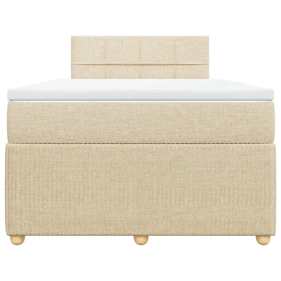 Sommier à lattes de lit avec matelas Crème 120x200 cm Tissu - 6