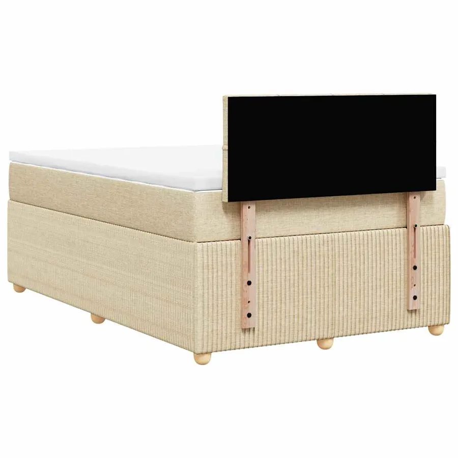 Sommier à lattes de lit avec matelas Crème 120x200 cm Tissu - 8