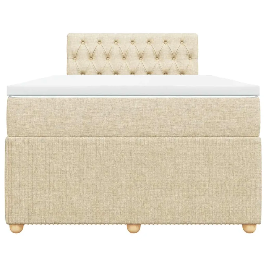 Sommier à lattes de lit avec matelas Crème 120x200 cm Tissu - 6