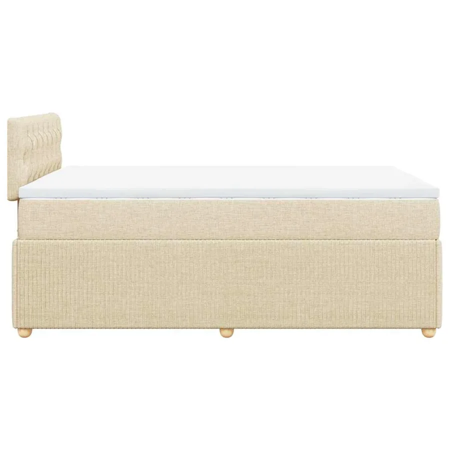 Sommier à lattes de lit avec matelas Crème 120x200 cm Tissu - 7