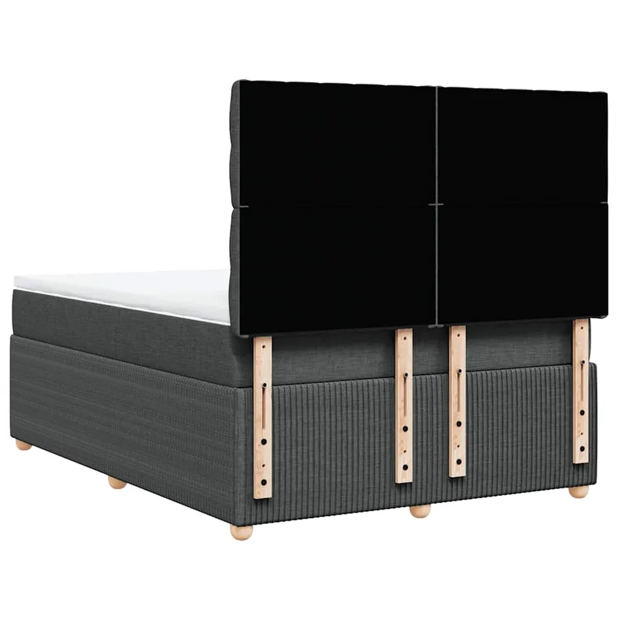 Sommier à lattes de lit avec matelas Gris foncé 140x190cm Tissu - 8