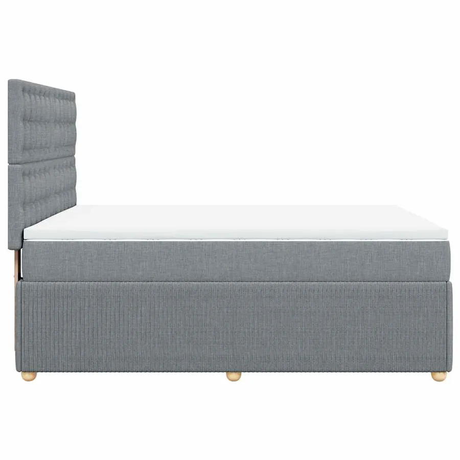 Sommier à lattes de lit avec matelas Gris clair 140x190cm Tissu - 7