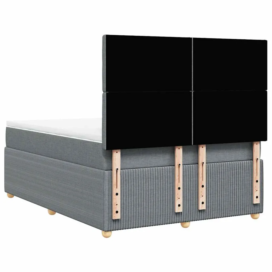 Sommier à lattes de lit avec matelas Gris clair 140x190cm Tissu - 8