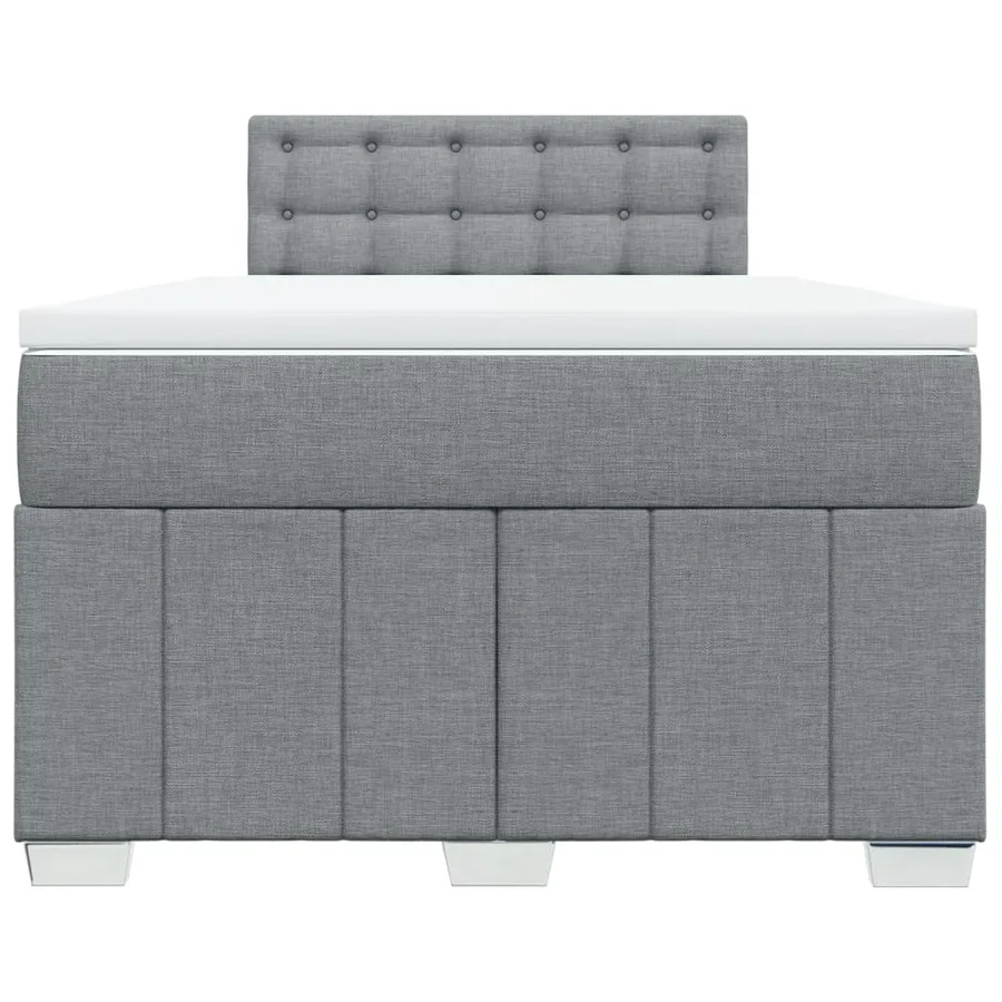 Sommier à lattes de lit avec matelas Gris clair 120x200cm Tissu - 6