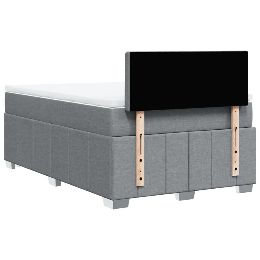 Sommier à lattes de lit avec matelas Gris clair 120x200cm Tissu - 8