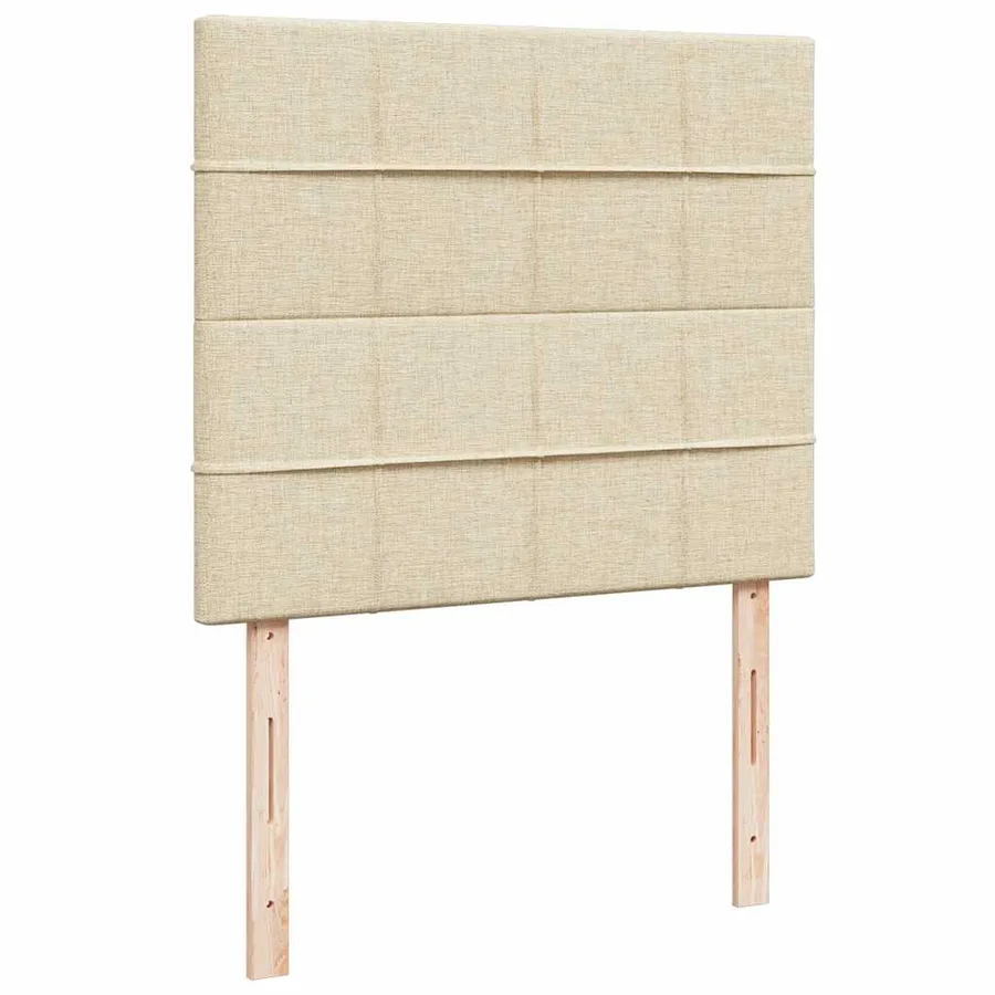 Sommier à lattes de lit avec matelas Crème 120x200 cm Tissu - 7