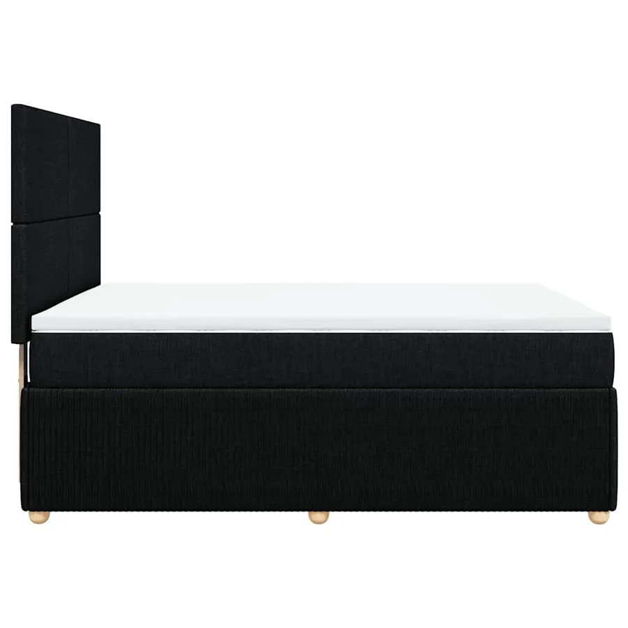 Sommier à lattes de lit avec matelas Noir 140x190 cm Tissu - 7