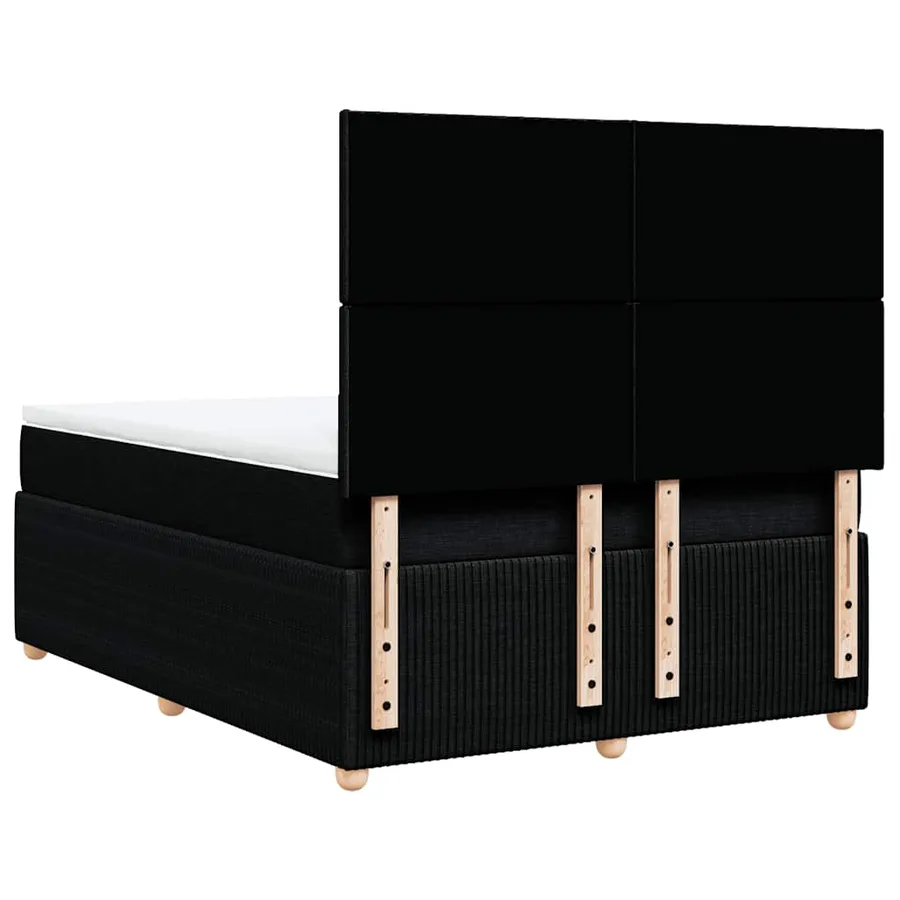 Sommier à lattes de lit avec matelas Noir 140x190 cm Tissu - 8