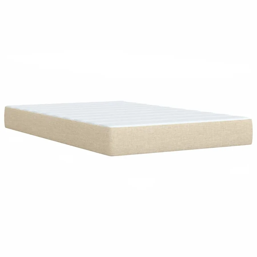 Sommier à lattes de lit avec matelas Crème 120x200 cm Tissu - 10