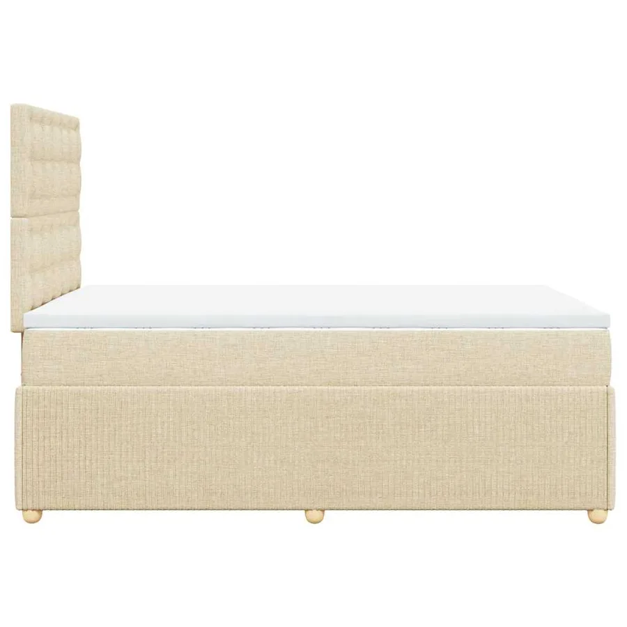 Sommier à lattes de lit avec matelas Crème 120x200 cm Tissu - 5