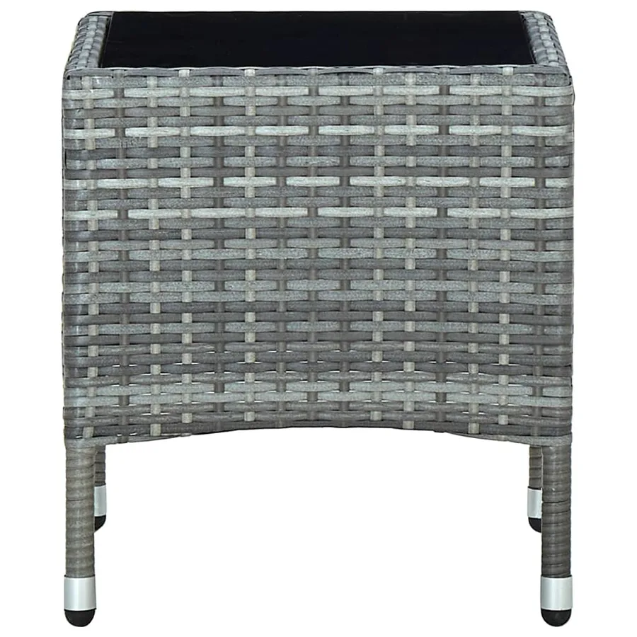 Garden Table Grey 40x40x45 cm Poly Rattan - 2