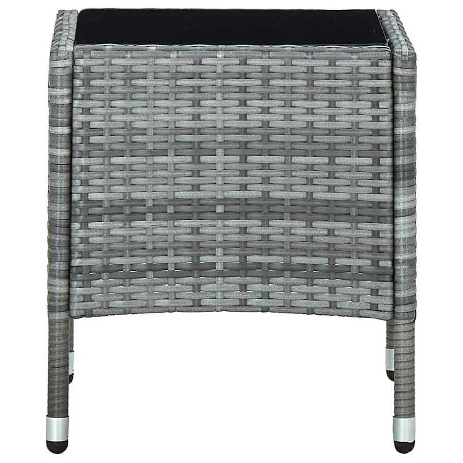 Garden Table Grey 40x40x45 cm Poly Rattan - 3