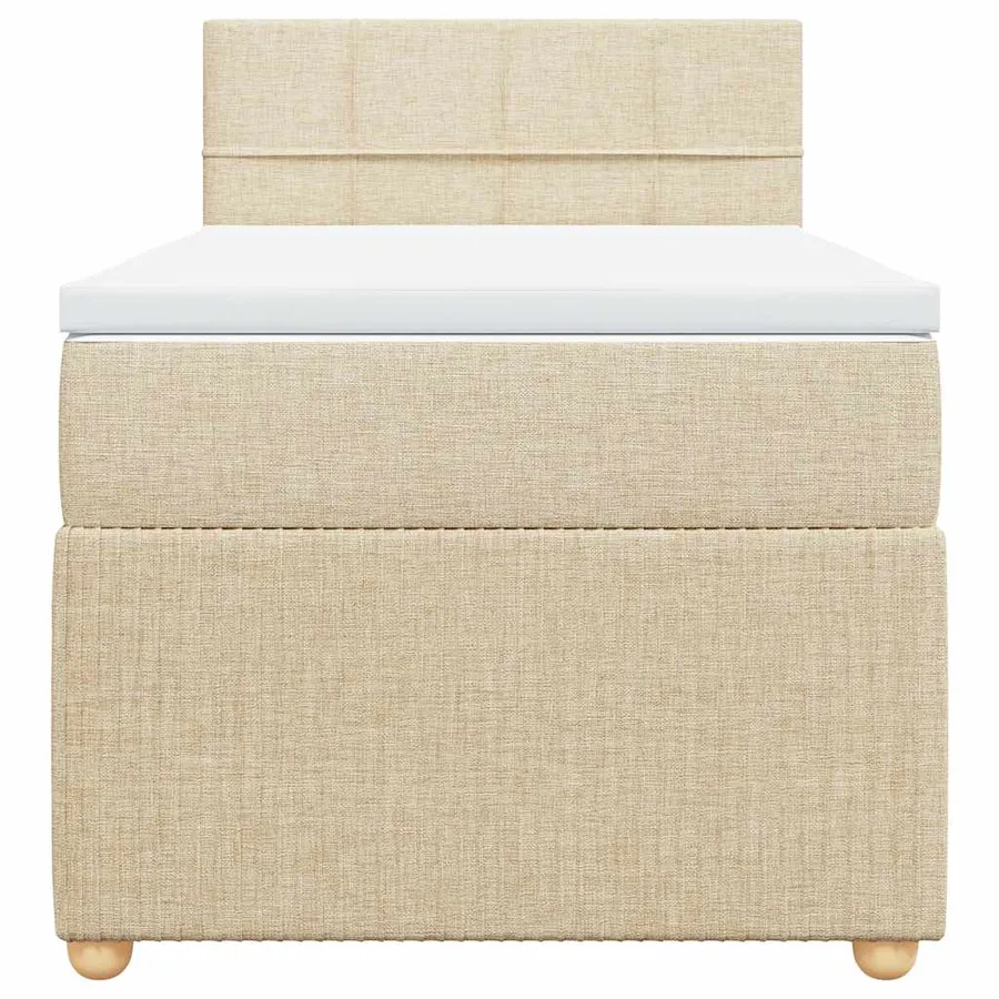 Sommier à lattes de lit avec matelas Crème 80x200 cm Tissu - 6