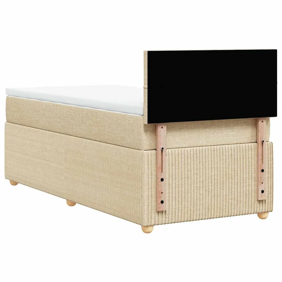 Sommier à lattes de lit avec matelas Crème 80x200 cm Tissu - 8