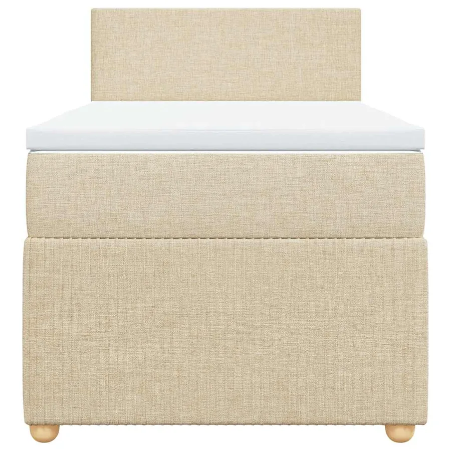 Sommier à lattes de lit avec matelas Crème 80x200 cm Tissu - 6