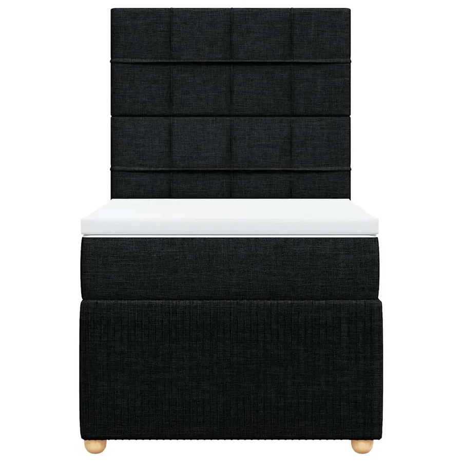 Sommier à lattes de lit et matelas Noir 80x200 cm Tissu - 6