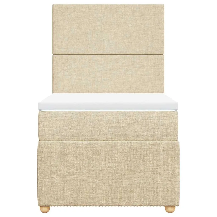 Sommier à lattes de lit avec matelas Crème 80x200 cm Tissu - 4