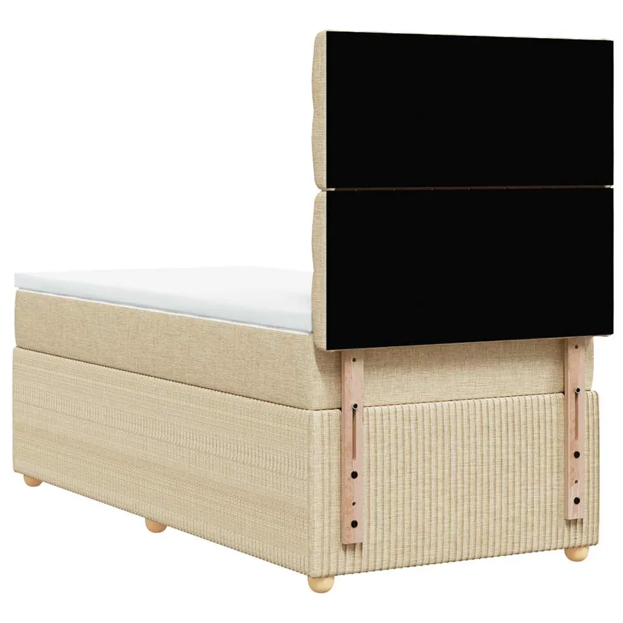 Sommier à lattes de lit avec matelas Crème 80x200 cm Tissu - 6