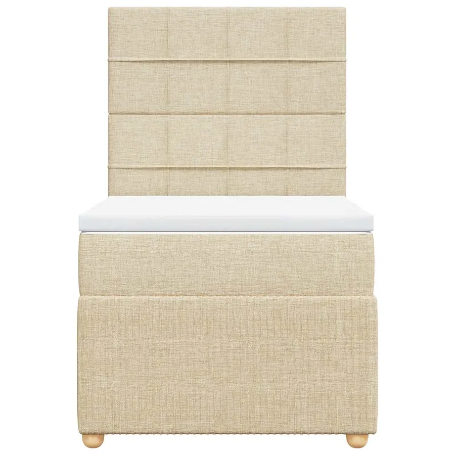 Sommier à lattes de lit avec matelas Crème 80x200 cm Tissu - 4