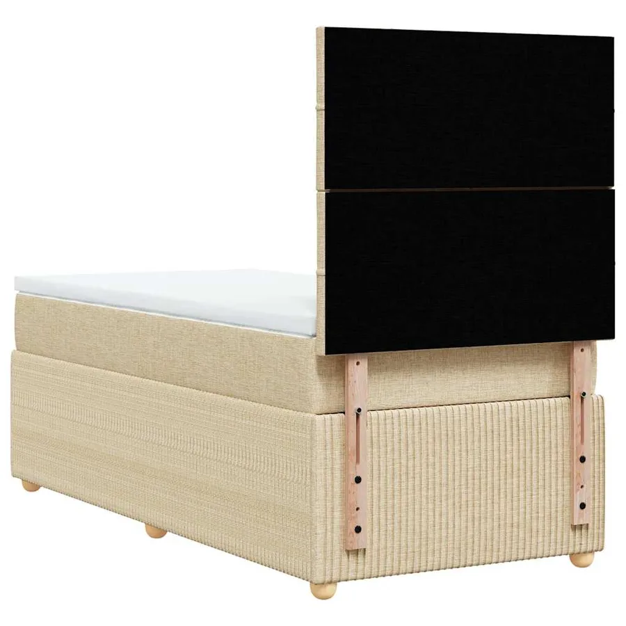Sommier à lattes de lit avec matelas Crème 80x200 cm Tissu - 6