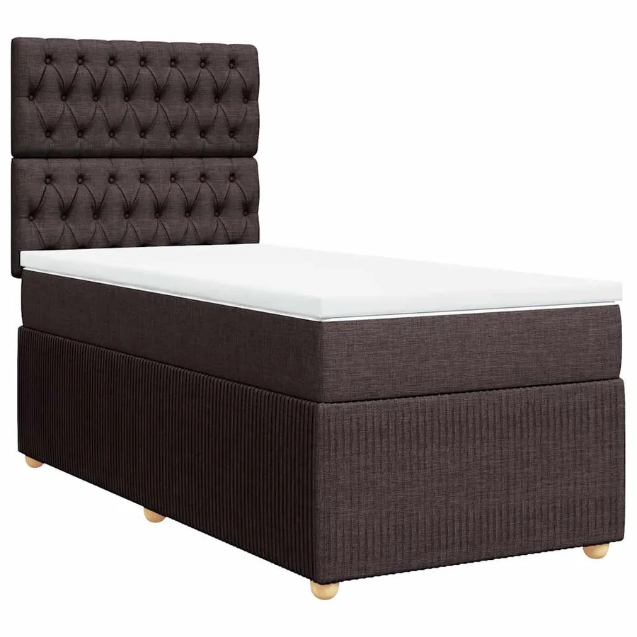 Sommier à lattes de lit avec matelas Marron foncé 80x200 cm - 3