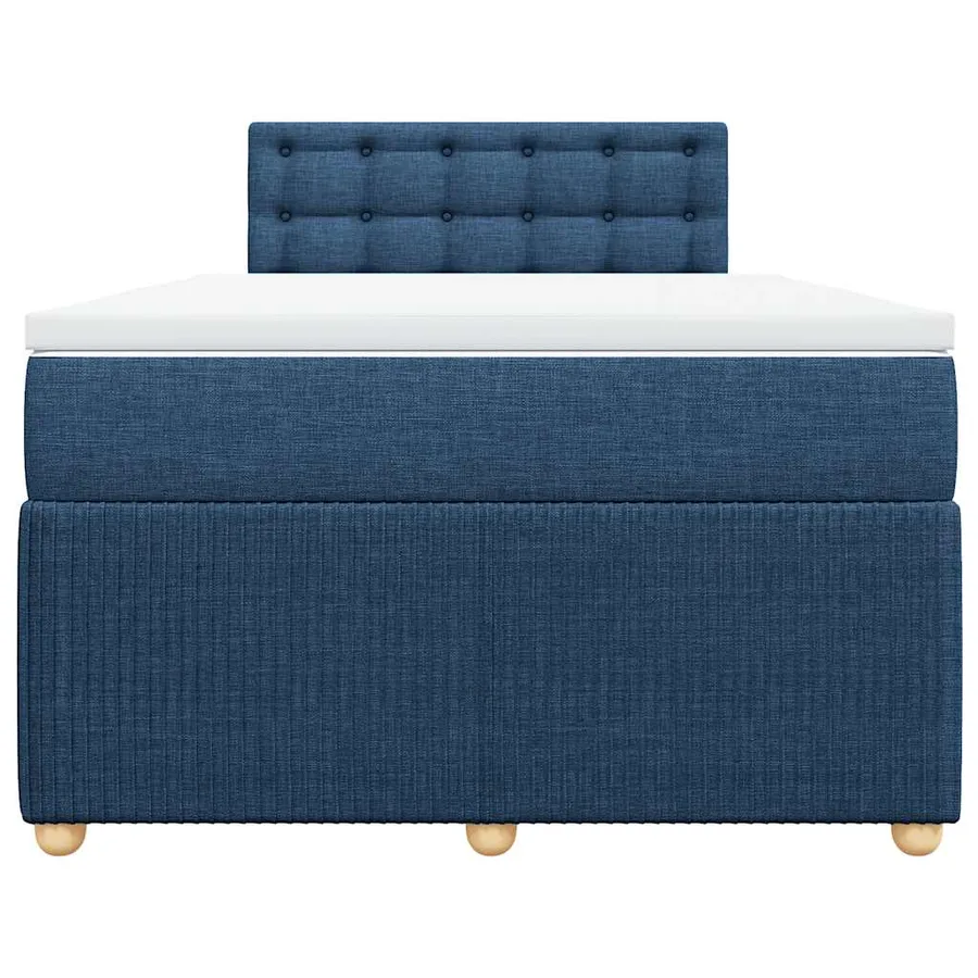 Sommier à lattes de lit avec matelas Bleu 120x200 cm Tissu - 4