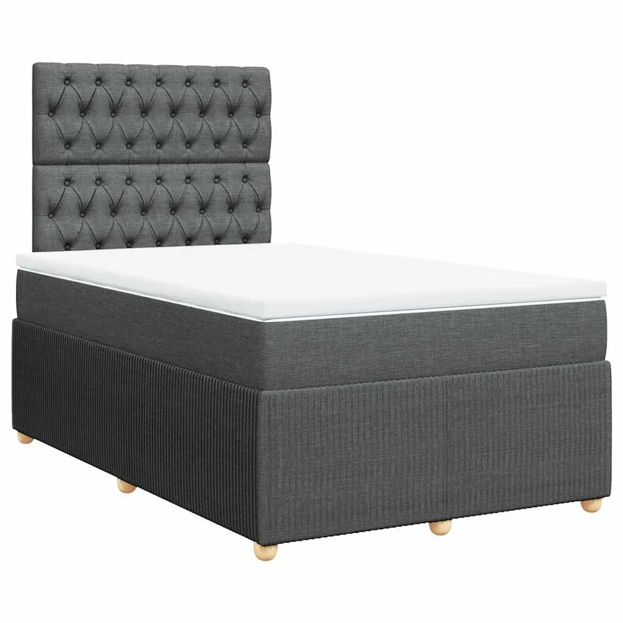 Sommier à lattes de lit avec matelas Gris foncé 120x200cm Tissu - 3