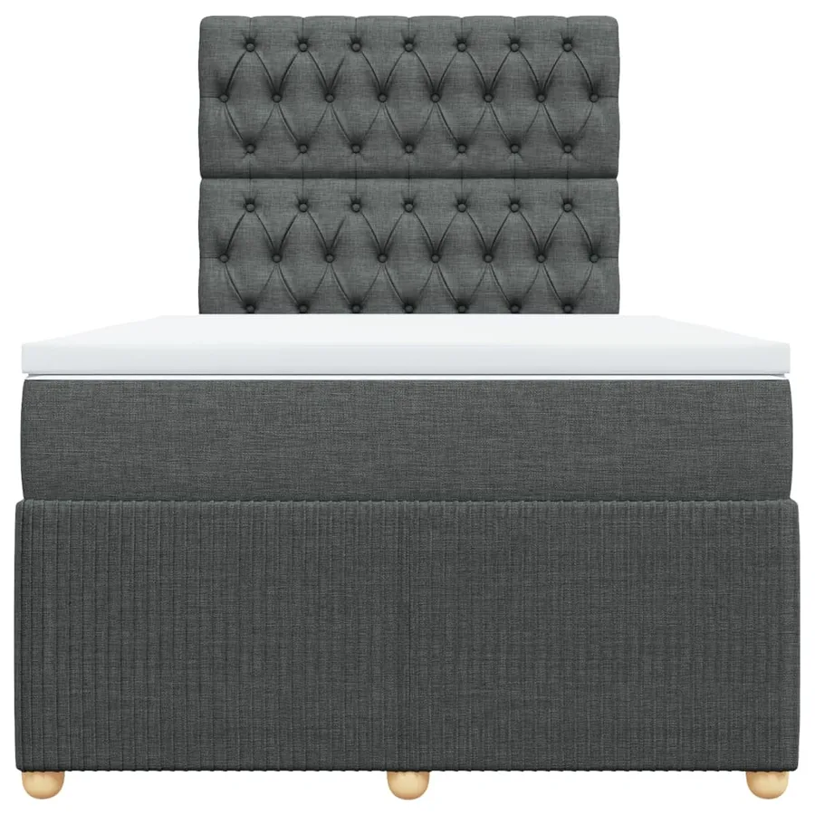 Sommier à lattes de lit avec matelas Gris foncé 120x200cm Tissu - 6