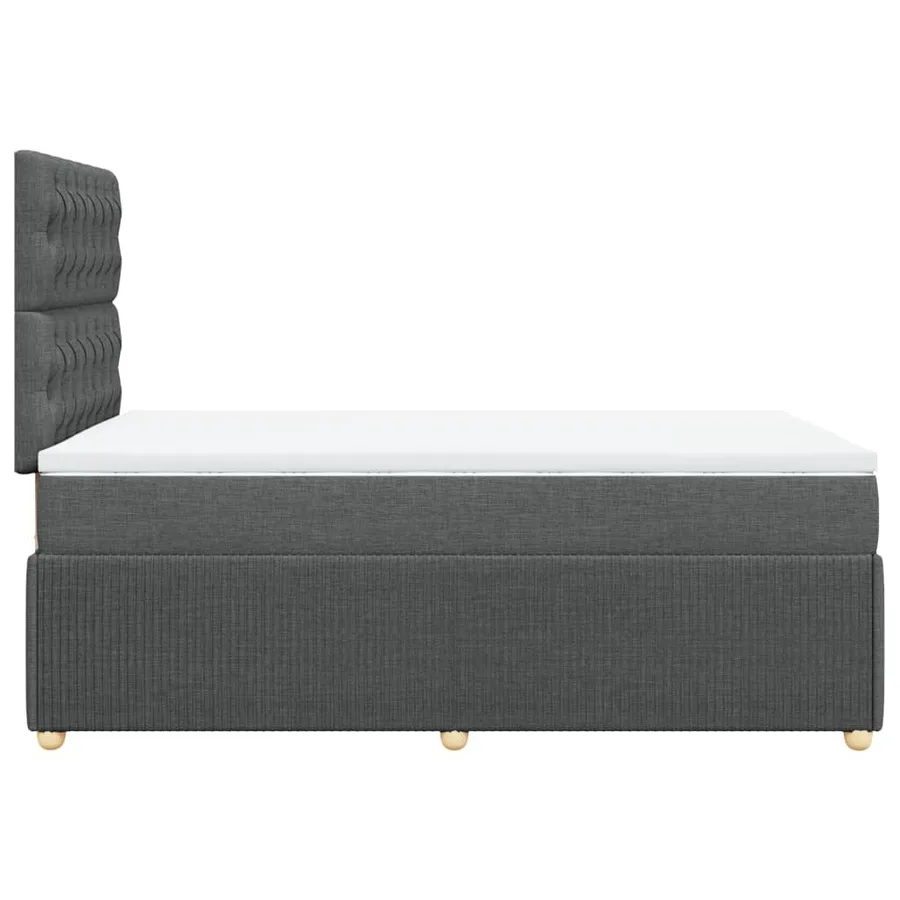 Sommier à lattes de lit avec matelas Gris foncé 120x200cm Tissu - 7