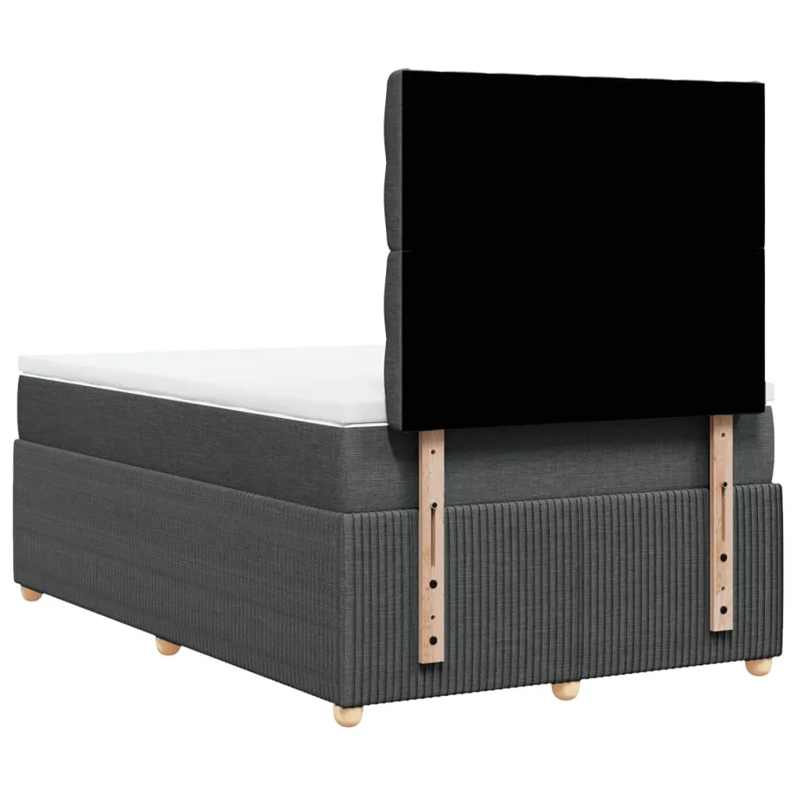 Sommier à lattes de lit avec matelas Gris foncé 120x200cm Tissu - 8