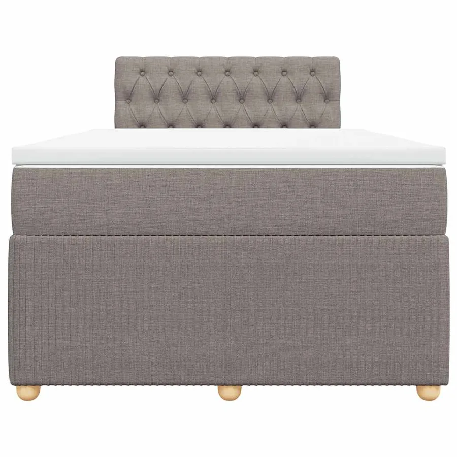Sommier à lattes de lit avec matelas Taupe 120x200 cm Tissu - 4