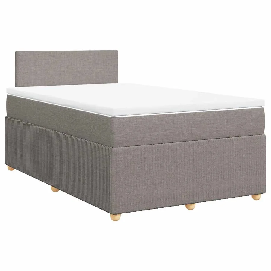 Sommier à lattes de lit avec matelas Taupe 120x200 cm Tissu - 2