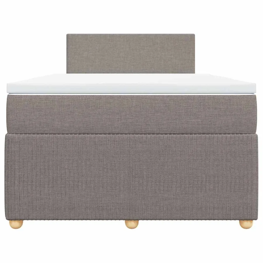 Sommier à lattes de lit avec matelas Taupe 120x200 cm Tissu - 4